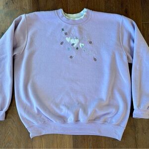 VINTAGE 90s Heart Embroidered Valentine Sweatshirt, Grandmacore, Size Large